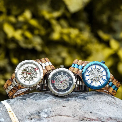 Luxury Wooden Automatic Mechanical Watch null