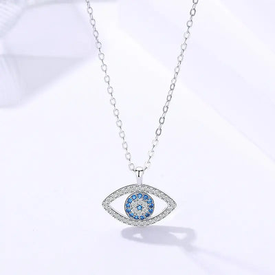 s925 Sterling Silver Jewelry European and American Atmospheric Demon Eye Necklace Eye Pendant EXCHANGE THRIFT