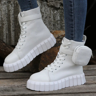 Trendy Women’s High-Top Canvas Sneakers null