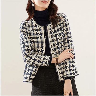 Fashion Houndstooth Small Jacket Women’s null
